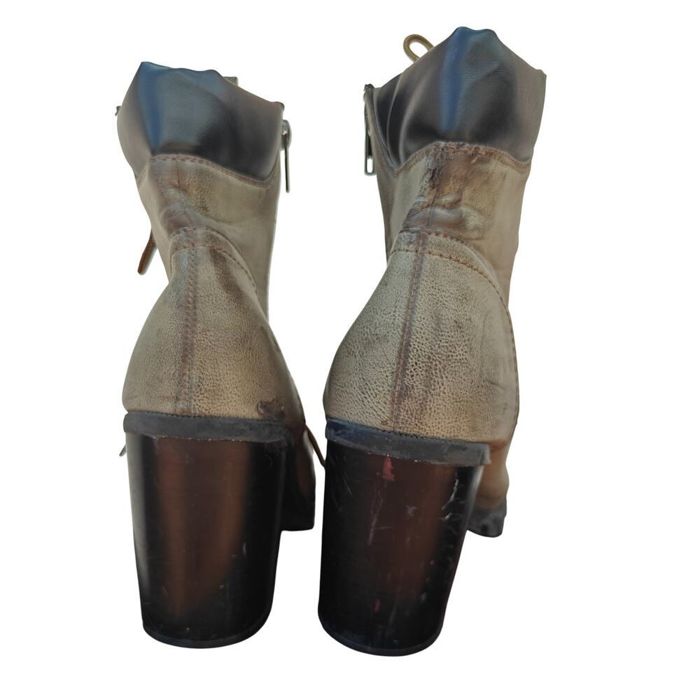 Maurices Lace-Up Chunky Heel Boots Women’s Size 8.5 Brown Side Zip Fashion - Picture 3 of 5